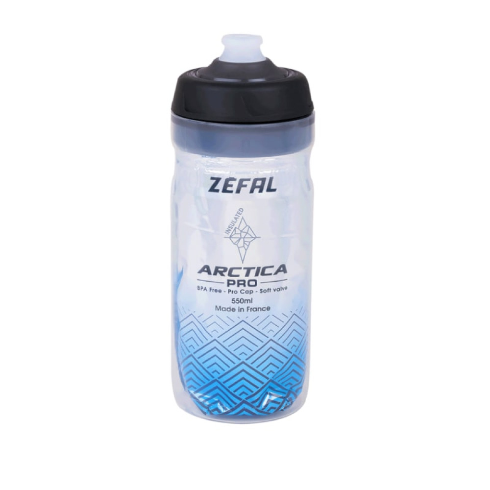 Фляга Zefal "Arctica Pro 55" 550мл термостійкий пластик, кришка Lock-Cap System, сріблясто-синя